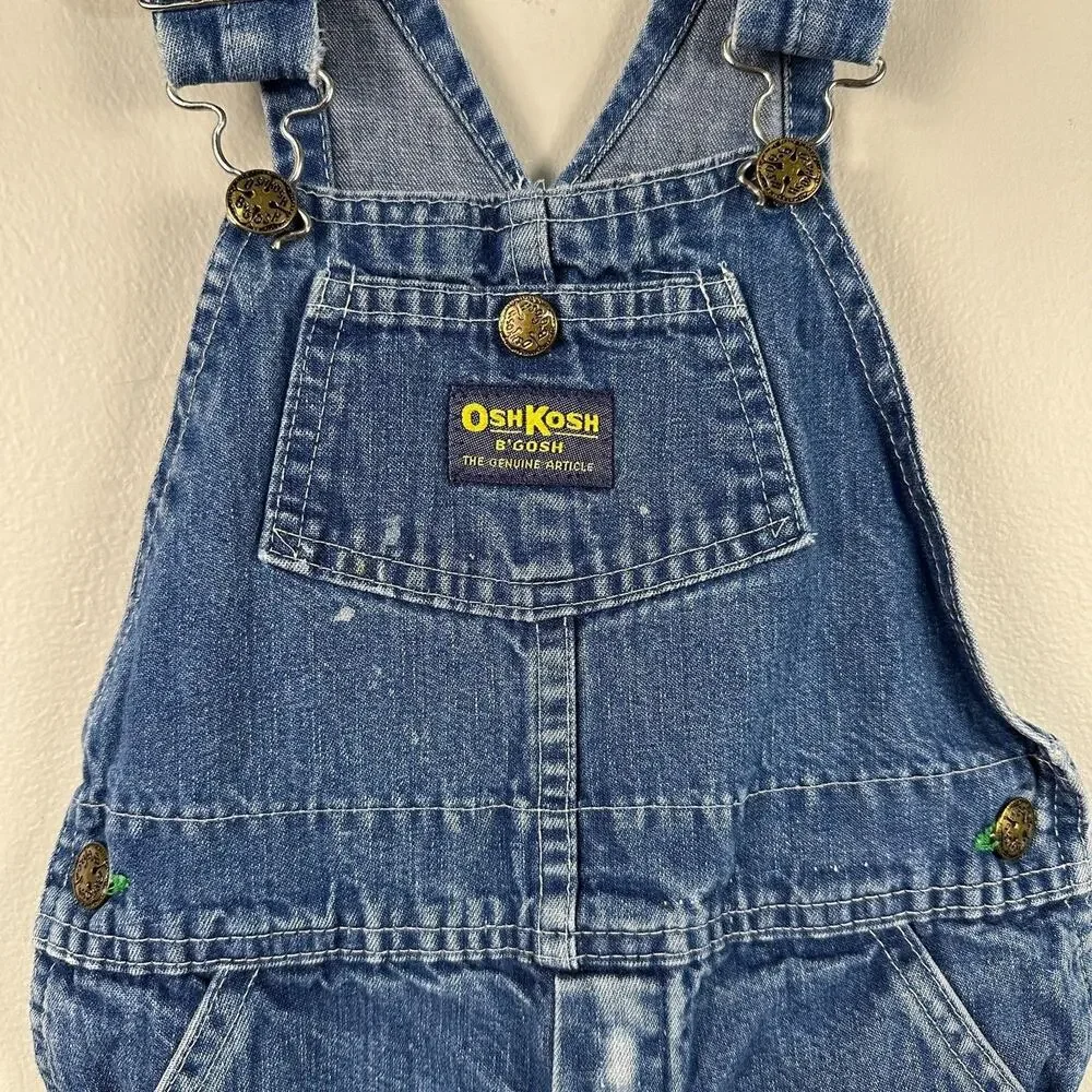 Vintage Oshkosh B'gosh Kids Overalls Size 4T Made in USA Blue Bibs Boys